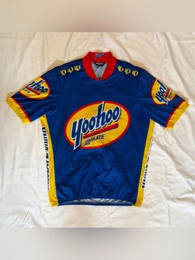 Vintage Pearl Izumi Cycling Jersey - Youhoo Blue & Red with Yellow Accent